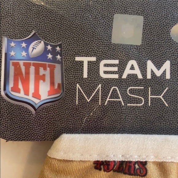 NFL San Francisco 49ERS Face Mask 2 Piece Set NEW - Picture 2 of 8